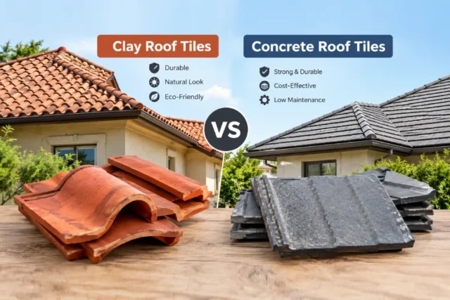 Comparison of clay and concrete roof tiles on residential homes
