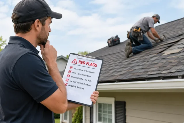 Roofing contractor red flags and warning signs to check before hiring