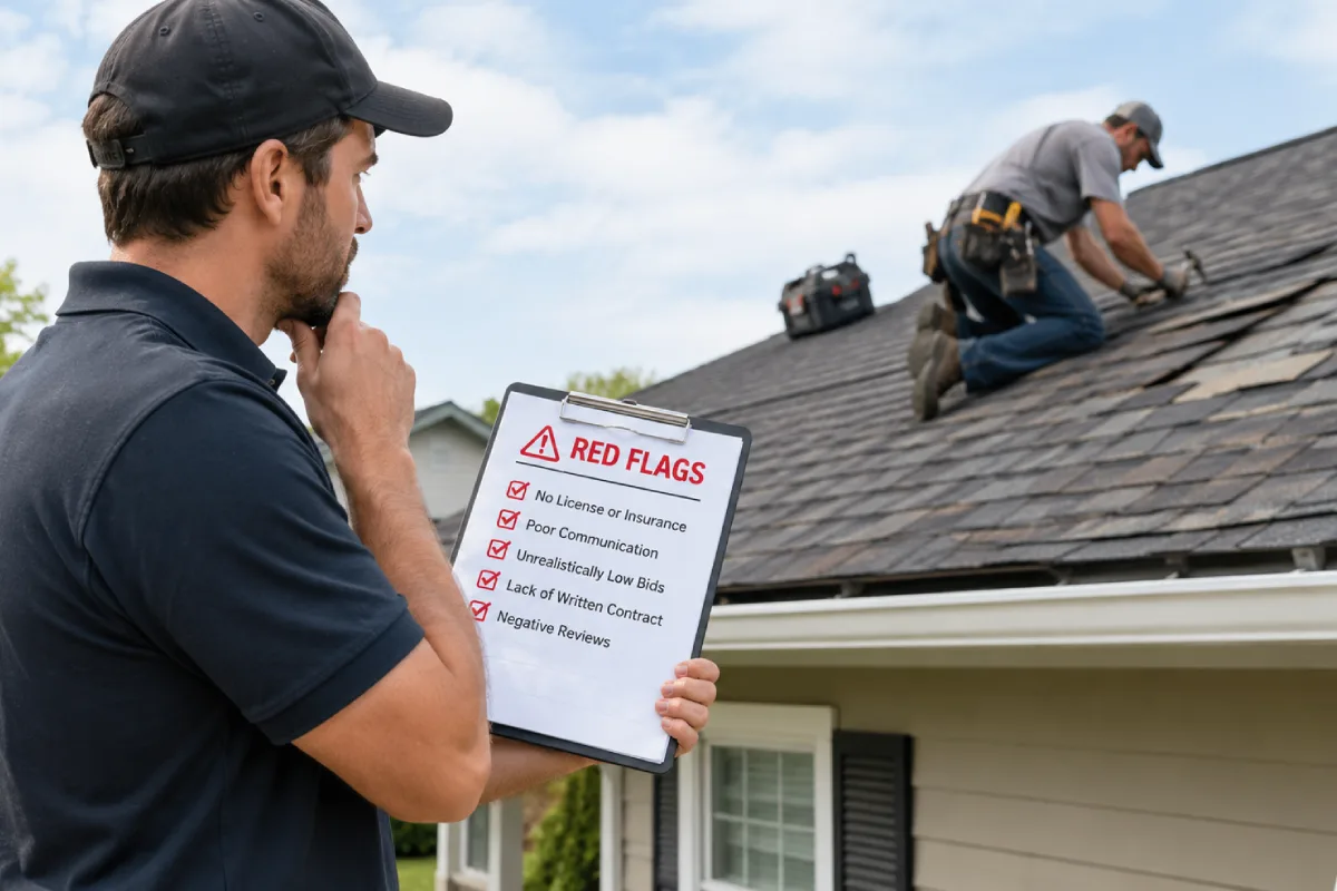 Roofing contractor red flags and warning signs to check before hiring