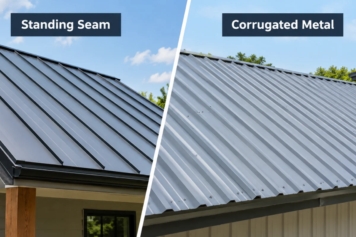 Standing seam vs corrugated metal roofing comparison