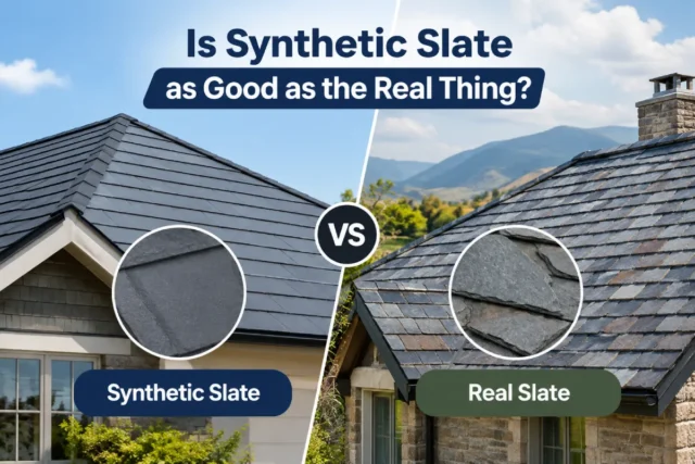 Synthetic slate roofing compared with real slate roofing