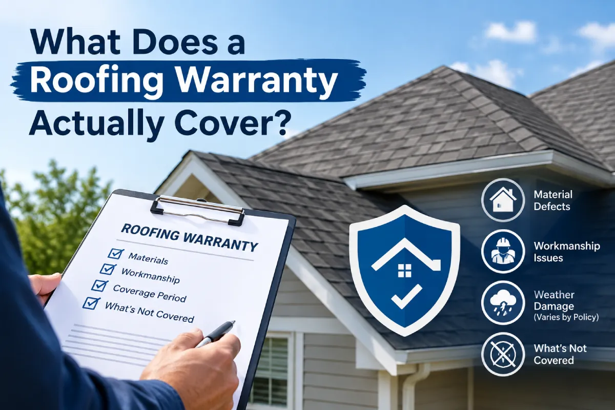 Roofing warranty coverage for materials, workmanship, and roof issues